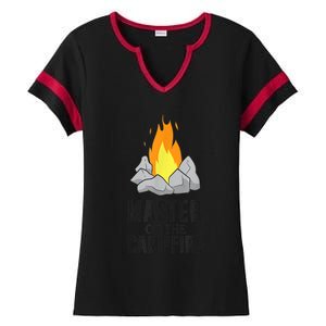 Camper Gift Master Of The Campfire Outdoor Camping Ladies Halftime Notch Neck Tee