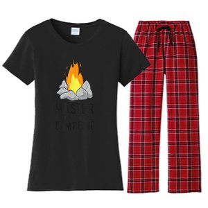 Camper Gift Master Of The Campfire Outdoor Camping Women's Flannel Pajama Set