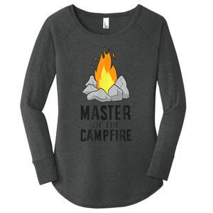 Camper Gift Master Of The Campfire Outdoor Camping Women's Perfect Tri Tunic Long Sleeve Shirt