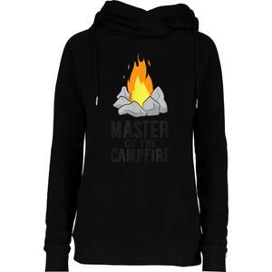 Camper Gift Master Of The Campfire Outdoor Camping Womens Funnel Neck Pullover Hood