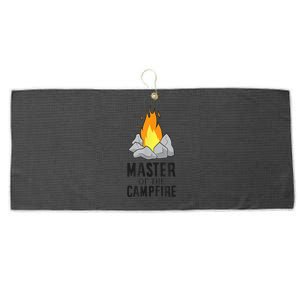 Camper Gift Master Of The Campfire Outdoor Camping Large Microfiber Waffle Golf Towel