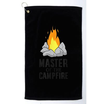 Camper Gift Master Of The Campfire Outdoor Camping Platinum Collection Golf Towel