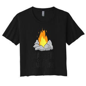 Camper Gift Master Of The Campfire Outdoor Camping Women's Crop Top Tee