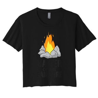 Camper Gift Master Of The Campfire Outdoor Camping Women's Crop Top Tee