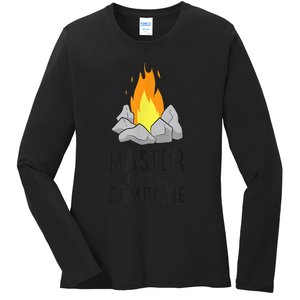 Camper Gift Master Of The Campfire Outdoor Camping Ladies Long Sleeve Shirt