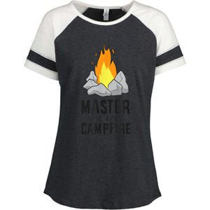 Camper Gift Master Of The Campfire Outdoor Camping Enza Ladies Jersey Colorblock Tee