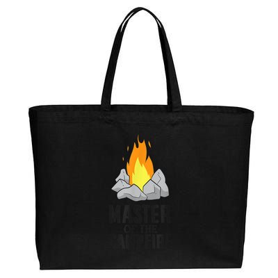 Camper Gift Master Of The Campfire Outdoor Camping Cotton Canvas Jumbo Tote