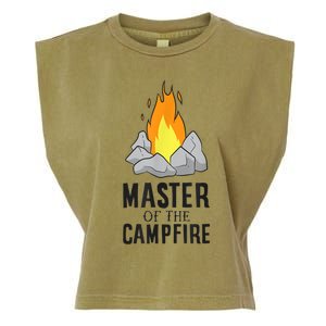 Camper Gift Master Of The Campfire Outdoor Camping Garment-Dyed Women's Muscle Tee