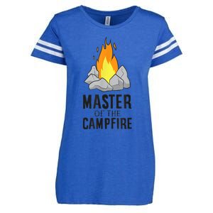 Camper Gift Master Of The Campfire Outdoor Camping Enza Ladies Jersey Football T-Shirt