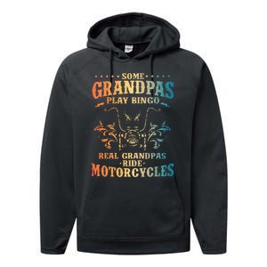 Cool Grandpa Motorcycle Design For Biker Motorbike Performance Fleece Hoodie