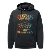 Cool Grandpa Motorcycle Design For Biker Motorbike Performance Fleece Hoodie