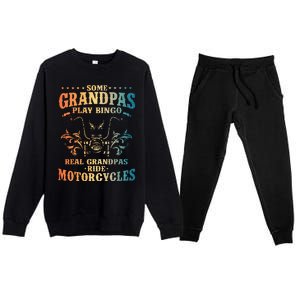 Cool Grandpa Motorcycle Design For Biker Motorbike Premium Crewneck Sweatsuit Set