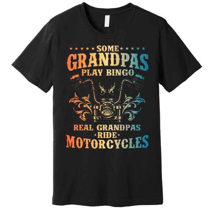 Cool Grandpa Motorcycle Design For Biker Motorbike Premium T-Shirt