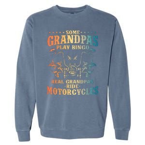 Cool Grandpa Motorcycle Design For Biker Motorbike Garment-Dyed Sweatshirt