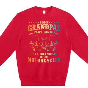 Cool Grandpa Motorcycle Design For Biker Motorbike Premium Crewneck Sweatshirt