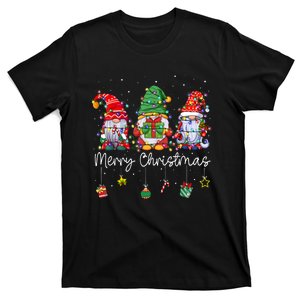 Cute Gnomes Merry Christmas Light Family Gnome Xmas Matching T-Shirt