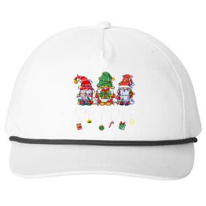 Cute Gnomes Merry Christmas Light Family Gnome Xmas Matching Snapback Five-Panel Rope Hat