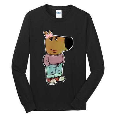 Chill Girl Meme Funny Chill Guy Meme Tall Long Sleeve T-Shirt