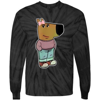 Chill Girl Meme Funny Chill Guy Meme Tie-Dye Long Sleeve Shirt