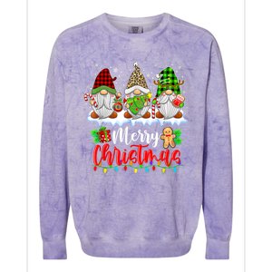 Cute Gnomes Merry Christmas Light Family Gnome Xmas Matching Colorblast Crewneck Sweatshirt