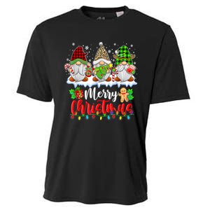 Cute Gnomes Merry Christmas Light Family Gnome Xmas Matching Cooling Performance Crew T-Shirt