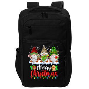 Cute Gnomes Merry Christmas Light Family Gnome Xmas Matching Impact Tech Backpack