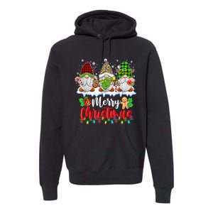 Cute Gnomes Merry Christmas Light Family Gnome Xmas Matching Premium Hoodie