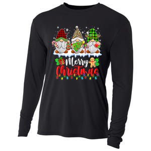 Cute Gnomes Merry Christmas Light Family Gnome Xmas Matching Cooling Performance Long Sleeve Crew