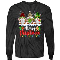 Cute Gnomes Merry Christmas Light Family Gnome Xmas Matching Tie-Dye Long Sleeve Shirt