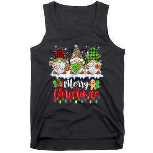 Cute Gnomes Merry Christmas Light Family Gnome Xmas Matching Tank Top