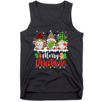 Cute Gnomes Merry Christmas Light Family Gnome Xmas Matching Tank Top