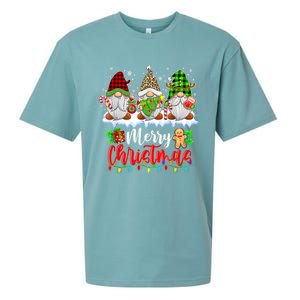 Cute Gnomes Merry Christmas Light Family Gnome Xmas Matching Sueded Cloud Jersey T-Shirt