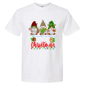 Cute Gnomes Merry Christmas Light Family Gnome Xmas Matching Garment-Dyed Heavyweight T-Shirt