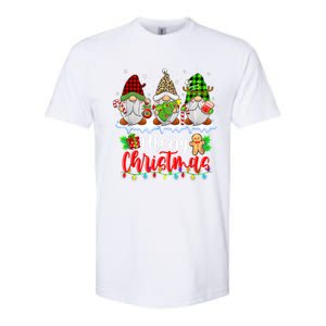 Cute Gnomes Merry Christmas Light Family Gnome Xmas Matching Softstyle CVC T-Shirt