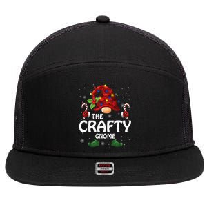 Crafty Gnome Matching Family Group Christmas Party Pajama 7 Panel Mesh Trucker Snapback Hat