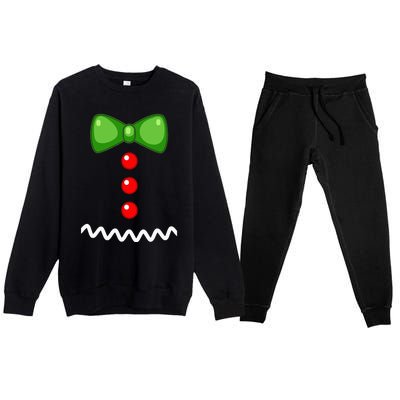 Cute Gingerbread Man Cookie XMas DIY Christmas Costume Premium Crewneck Sweatsuit Set