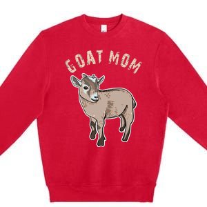 Cute Goat Mom Illustration Lovers Gifts Owner Farmer Gift Premium Crewneck Sweatshirt