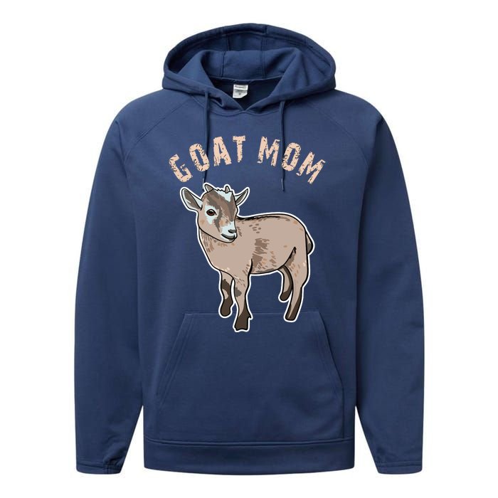 Cute Goat Mom Illustration Lovers Gifts Owner Farmer Gift Performance Fleece Hoodie