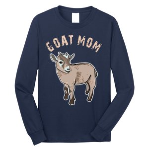 Cute Goat Mom Illustration Lovers Gifts Owner Farmer Gift Long Sleeve Shirt