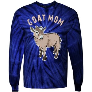 Cute Goat Mom Illustration Lovers Gifts Owner Farmer Gift Tie-Dye Long Sleeve Shirt