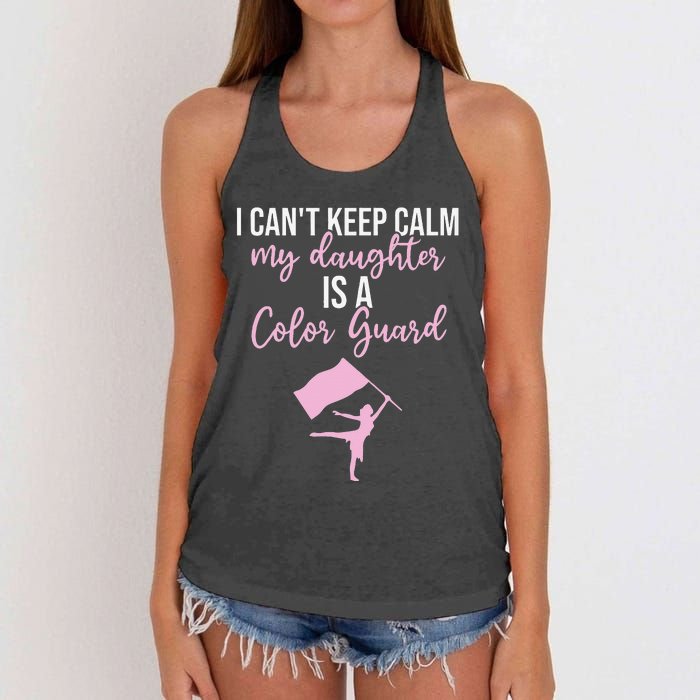 Color Guard Mom Dad Marching Band Colorguard Color Guard Women's Knotted Racerback Tank