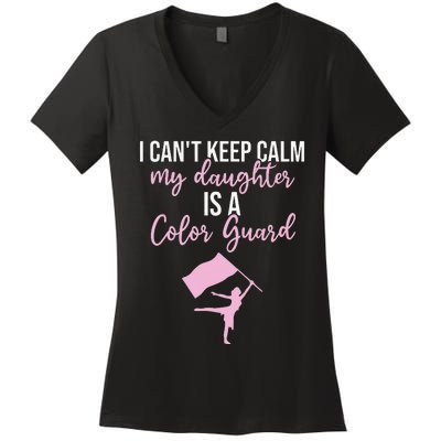 Color Guard Mom Dad Marching Band Colorguard Color Guard Women's V-Neck T-Shirt