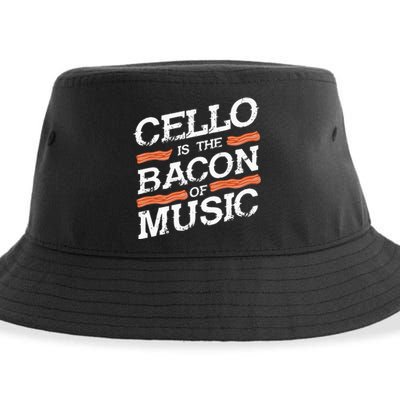 Cellist Gift Musical Instrument Cello Is The Bacon Of Music Sustainable Bucket Hat