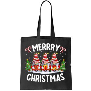 Cute Gnomes Merry Christmas Light Family Gnome Xmas Matching Tote Bag