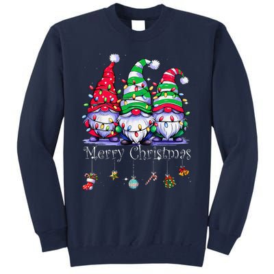 Cute Gnomes Merry Christmas Light Family Gnome Xmas Matching Tall Sweatshirt