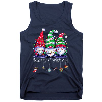 Cute Gnomes Merry Christmas Light Family Gnome Xmas Matching Tank Top