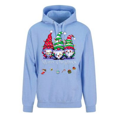 Cute Gnomes Merry Christmas Light Family Gnome Xmas Matching Unisex Surf Hoodie