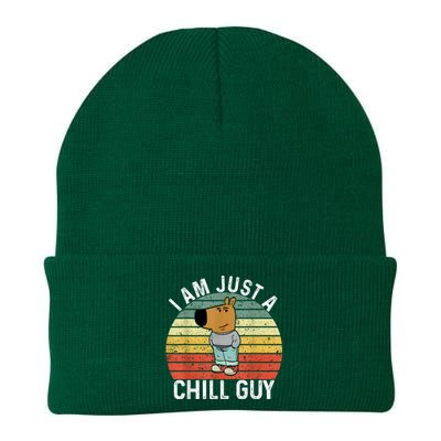 Chill Guy Meme Dog Cool Internet Statement Knit Cap Winter Beanie