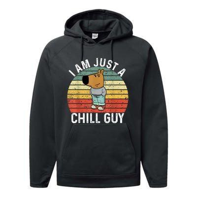 Chill Guy Meme Dog Cool Internet Statement Performance Fleece Hoodie