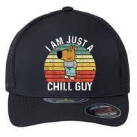 Chill Guy Meme Dog Cool Internet Statement Flexfit Unipanel Trucker Cap